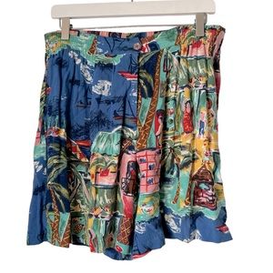 Vintage Colorful Print Women's Shorts